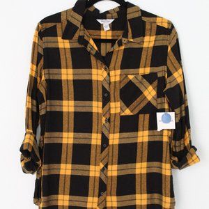 Black/ Yellow Plaid Flannel